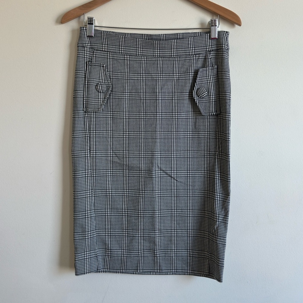Jules & Leopold Women's High-Waisted Plaid Pencil Skirt with side Pockets Sz S